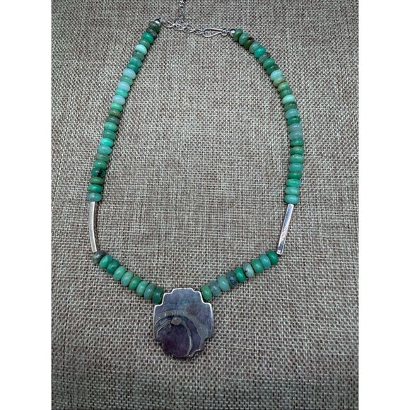 Jay King Green Gemstone & Sterling Silver Beaded Necklace - Picture 4 of 8